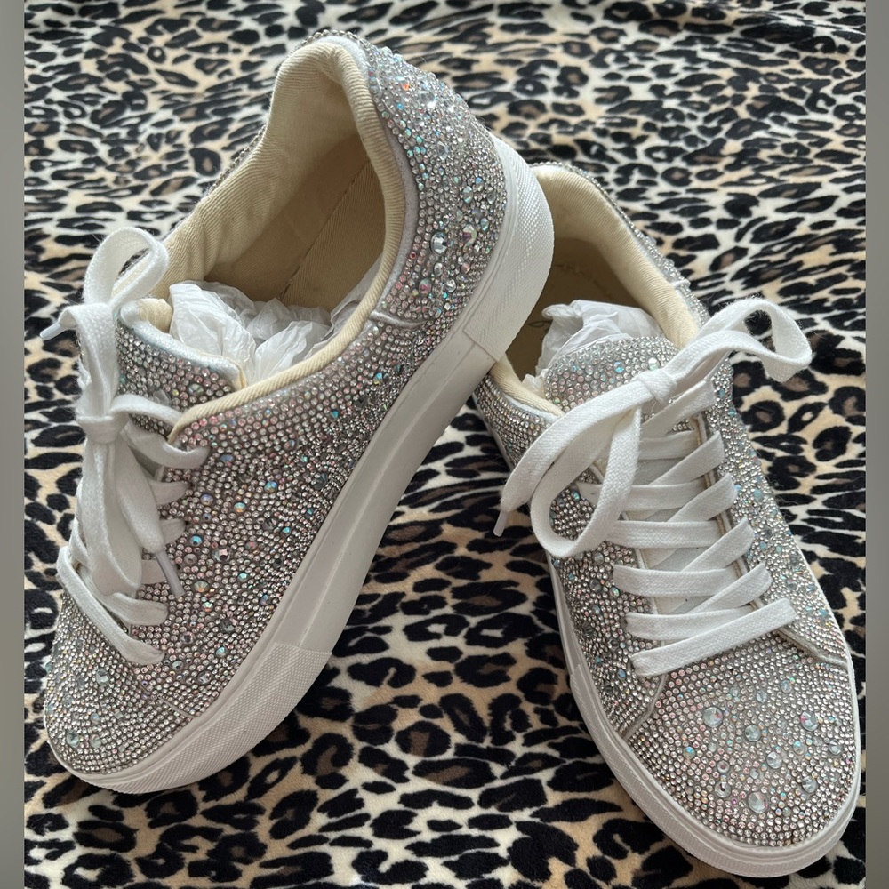 Betsey Johnson rhinestone sneakers size 7